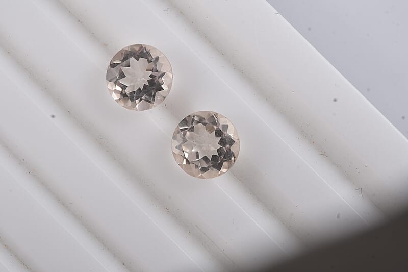 Set of 2 Galilea Rose Quartz (Rnd 8 mm) 3.25 ctw Loose Gemstone