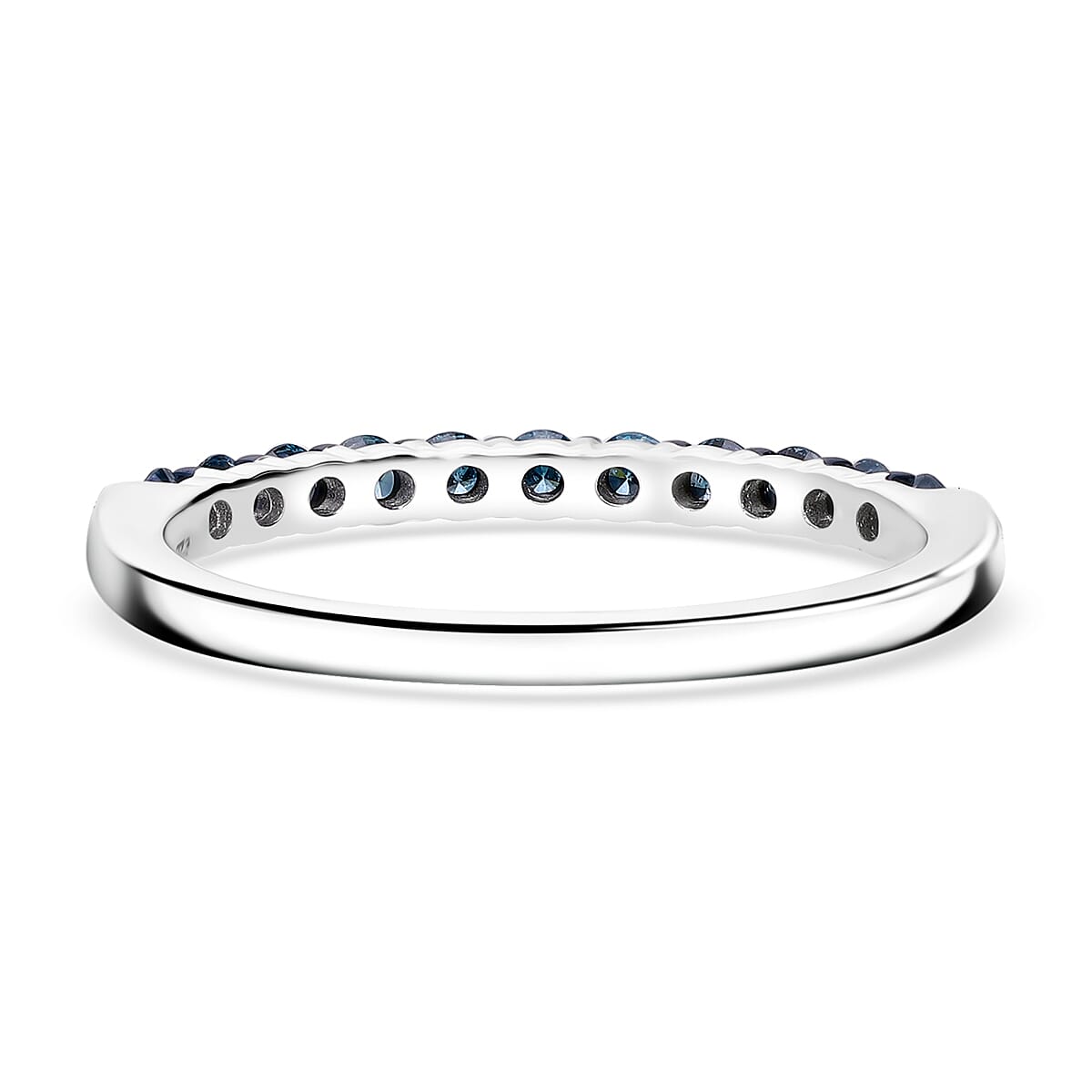 Venice Blue Diamond I1-I2 0.50 ctw Band Ring in Platinum Over Sterling Silver (Size 8.0)