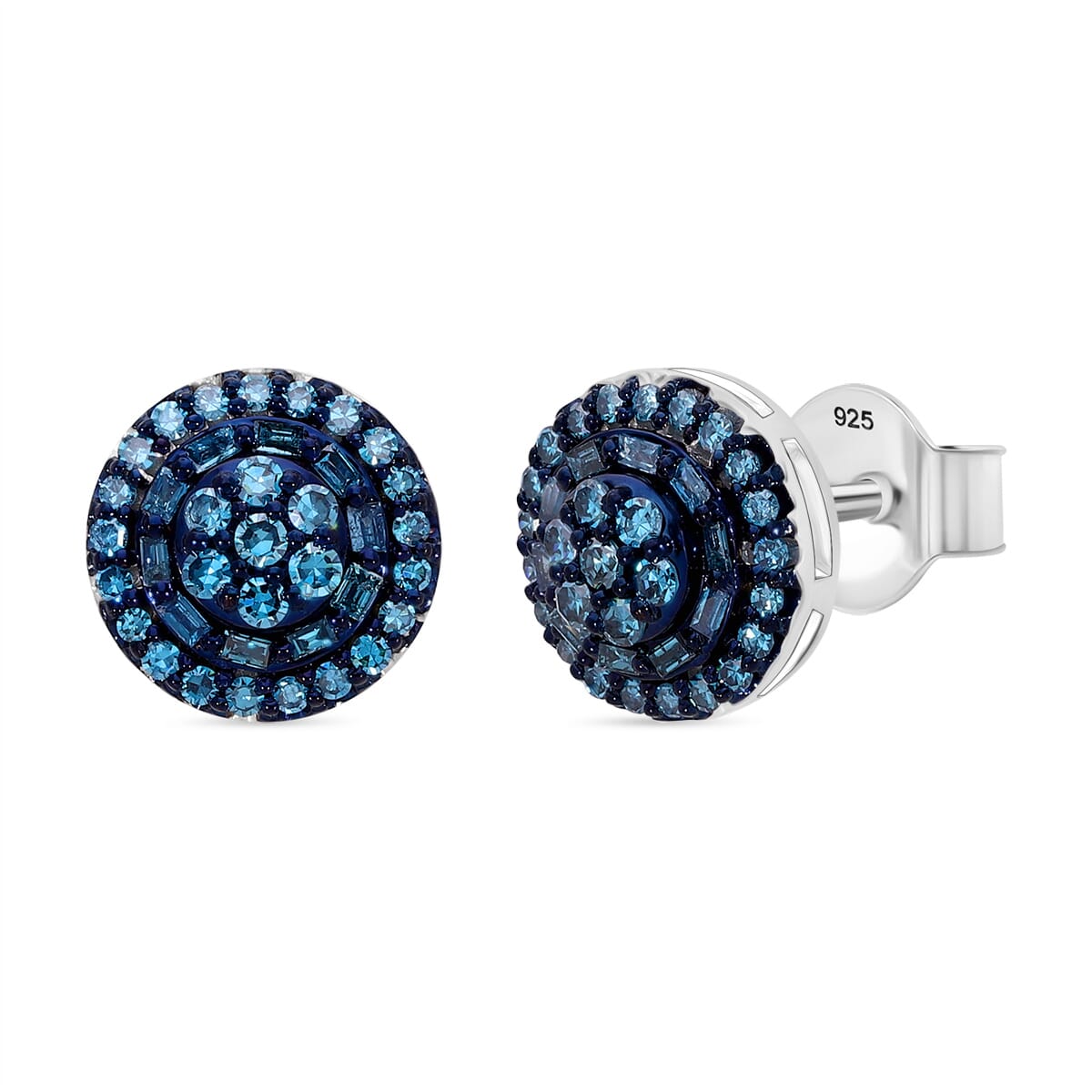 Venice Blue Diamond I1-I2 0.50 ctw A Touch of Luxury Earrings in Platinum Over Sterling Silver image number 0
