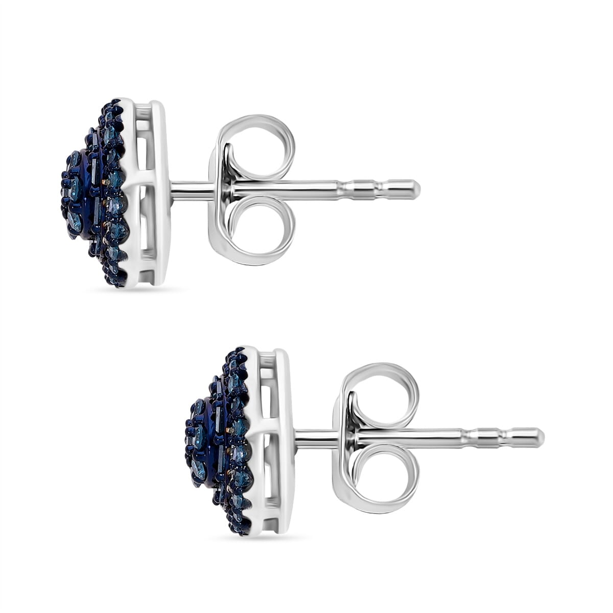 Venice Blue Diamond I1-I2 0.50 ctw A Touch of Luxury Earrings in Platinum Over Sterling Silver image number 2