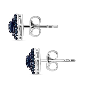 Venice Blue Diamond I1-I2 0.50 ctw A Touch of Luxury Earrings in Platinum Over Sterling Silver