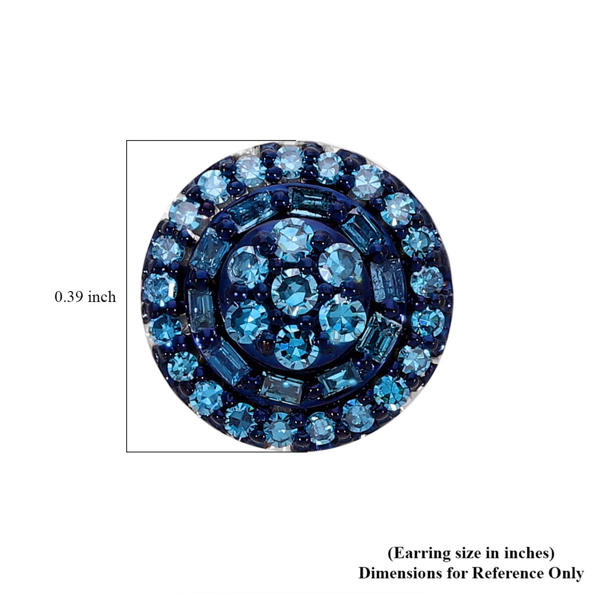 Venice Blue Diamond I1-I2 0.50 ctw A Touch of Luxury Earrings in Platinum Over Sterling Silver image number 3