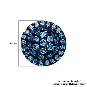 Venice Blue Diamond I1-I2 0.50 ctw A Touch of Luxury Earrings in Platinum Over Sterling Silver