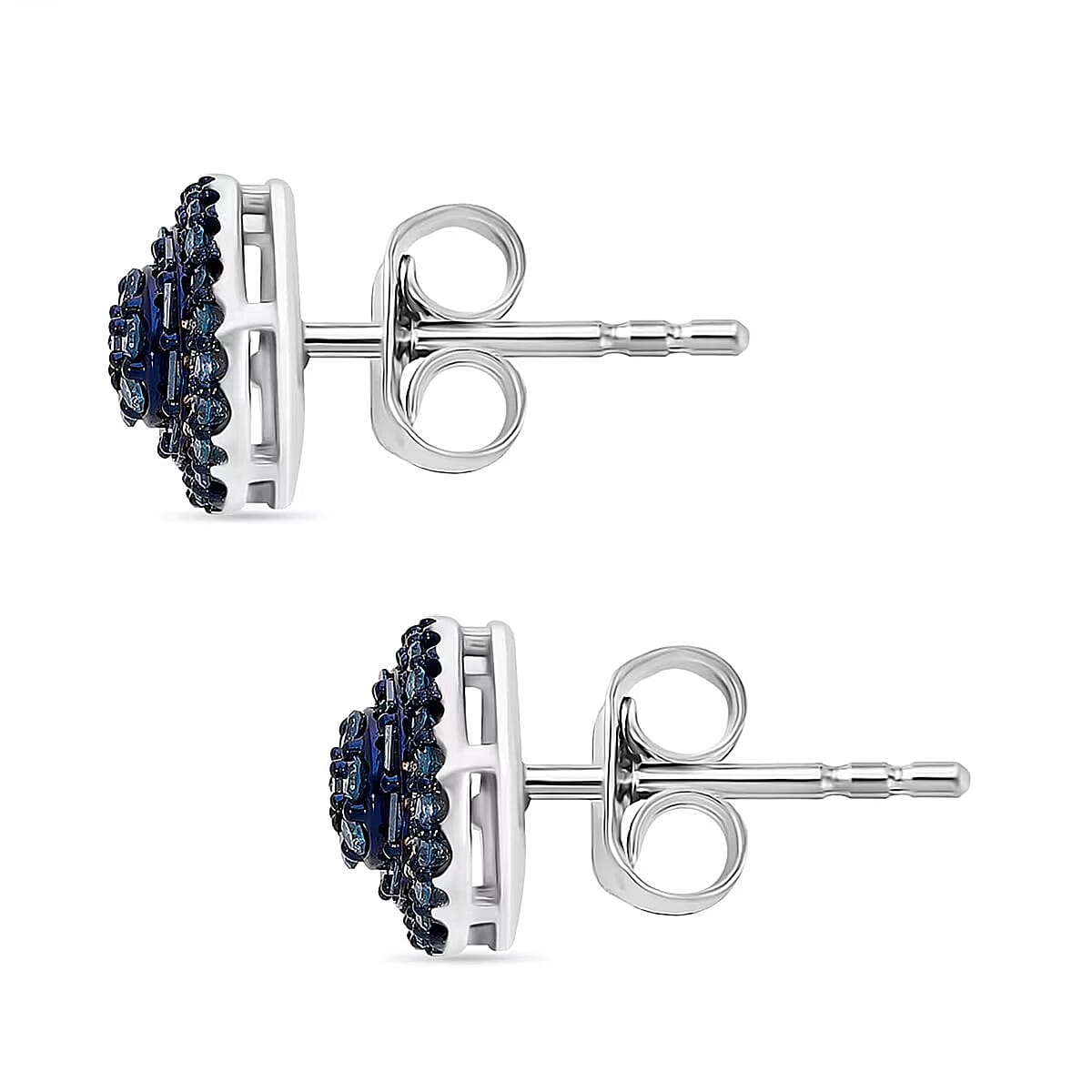 Venice Blue Diamond I1-I2 0.50 ctw A Touch of Luxury Earrings in Platinum Over Sterling Silver image number 6