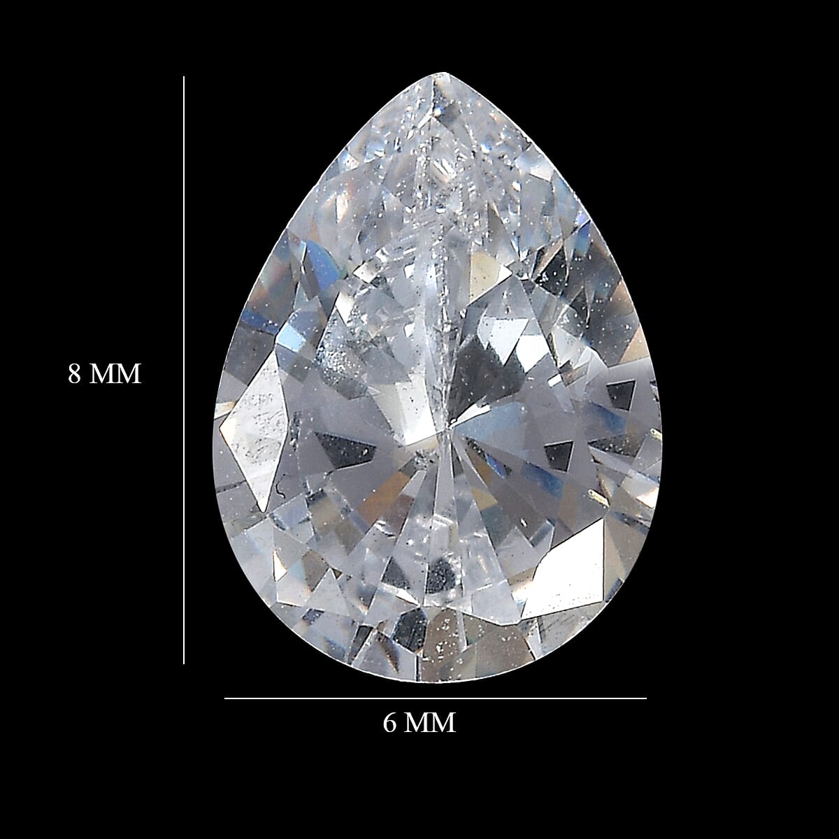 Simulated Diamond (Pear 8x6mm) 1.75 ctw Loose Gemstone