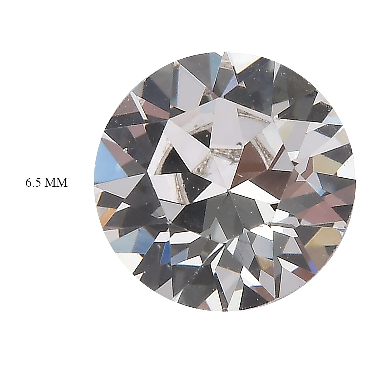 White Crystal by Swarovski (Rnd 6.5 mm) 0.85 ctw Loose Gemstone