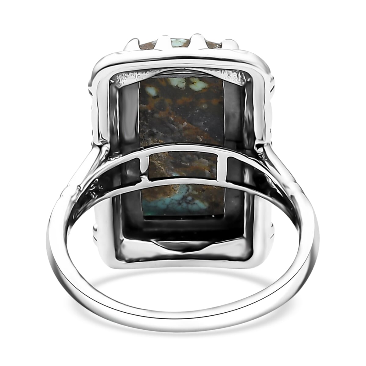 D'Joy Artisan Crafted Blue Moon Turquoise 5.75 ctw Ring in Black Oxidized Sterling Silver (Size 6.0) image number 4