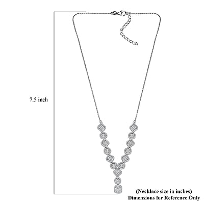 D'Joy Diamond 3.00 ctw Necklace in Rhodium Over Sterling Silver 18 Inches