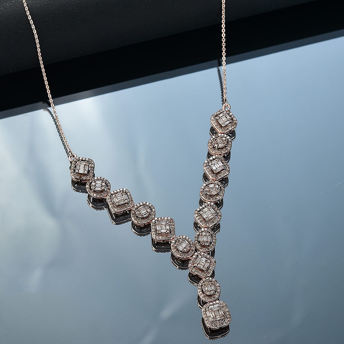 D'Joy Natural Champagne Diamond 2.33 ctw Necklace in 18K Vermeil Rose Gold Over Sterling Silver 18 Inches image number 1