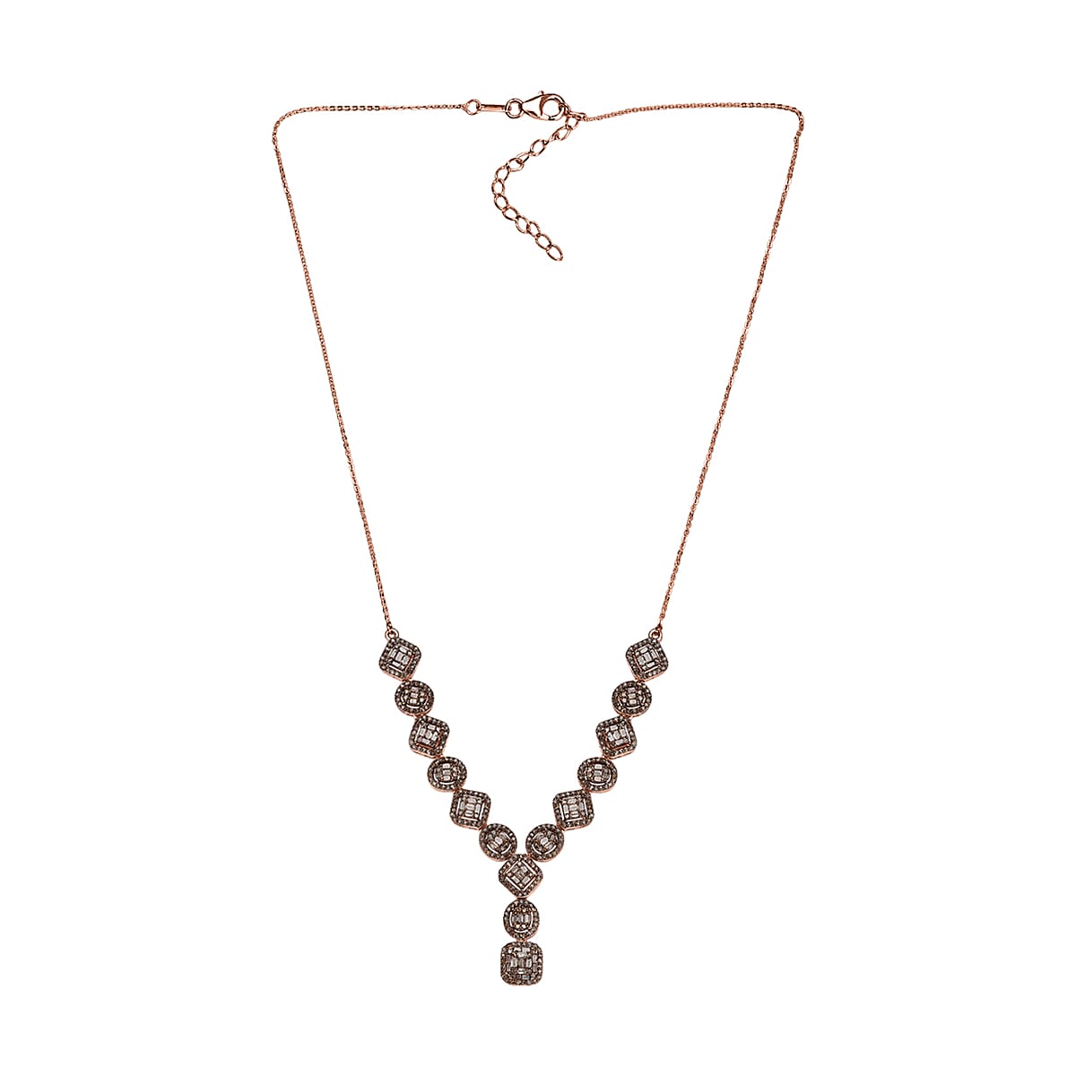 D'Joy Natural Champagne Diamond 2.33 ctw Necklace in 18K Vermeil Rose Gold Over Sterling Silver 18 Inches image number 3