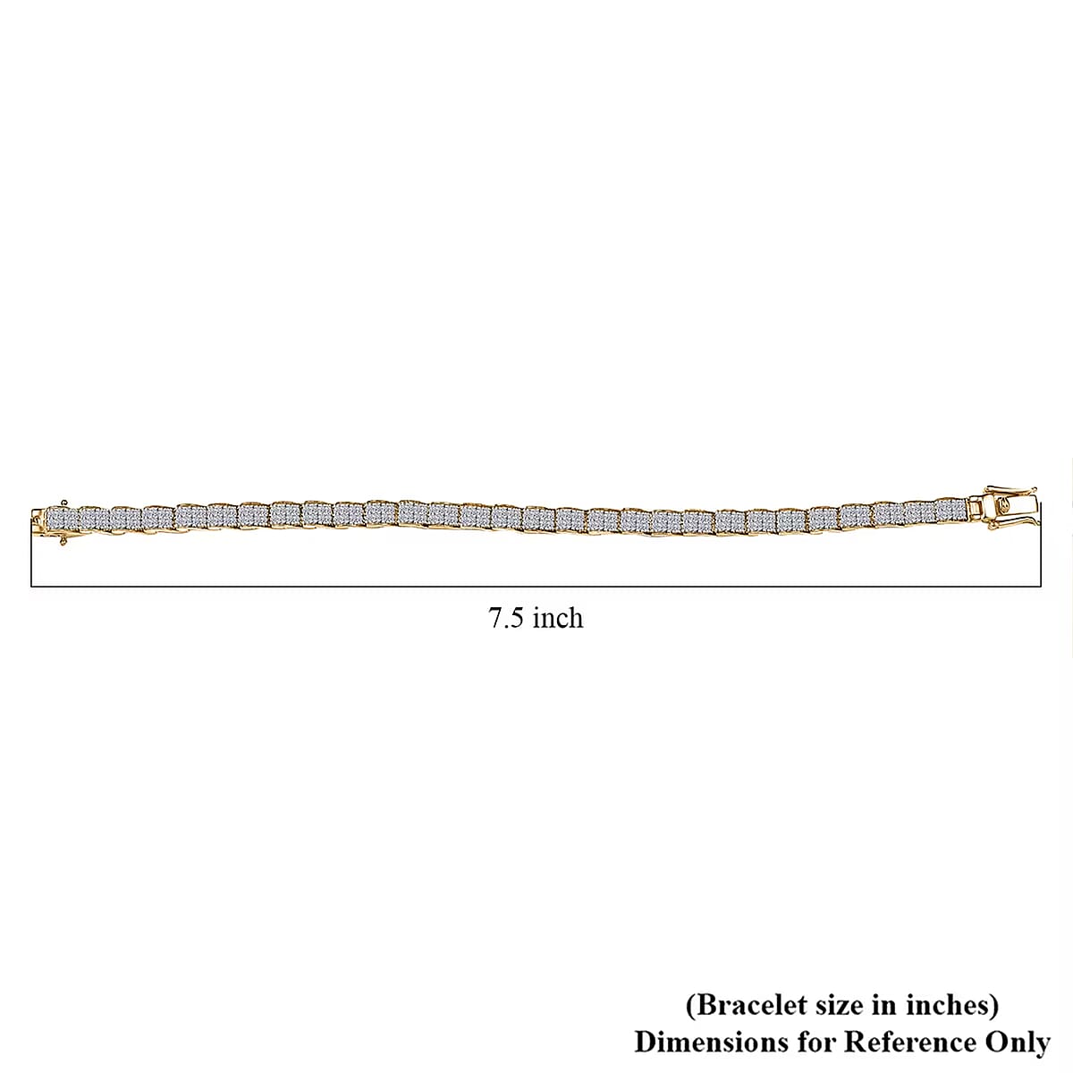 Luxuriant Lab Grown Diamond G-H SI 4.50 ctw Ocean Waves Bracelet in 18K Vermeil Yellow Gold Over Sterling Silver (7.25 In) image number 6