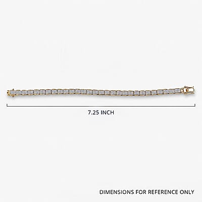 Luxuriant Lab Grown Diamond G-H SI 4.50 ctw Ocean Waves Bracelet in 18K Vermeil Yellow Gold Over Sterling Silver (7.25 In)