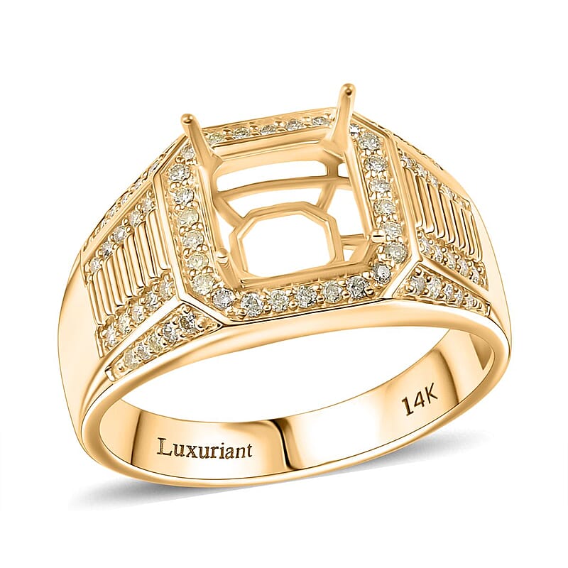 14K Yellow Gold Natural Yellow Diamond Ring (Size 14) 0.60 ctw