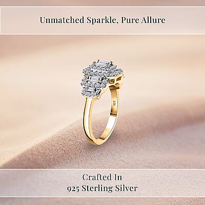 Luxuriant Lab Grown Diamond E-F VS 1.00 ctw Celestial Lineage Ring in 18K Vermeil Yellow Gold Over Sterling Silver (Size 10.0)
