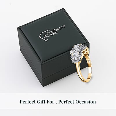 Luxuriant Lab Grown Diamond E-F VS 1.00 ctw Celestial Lineage Ring in 18K Vermeil Yellow Gold Over Sterling Silver (Size 10.0)