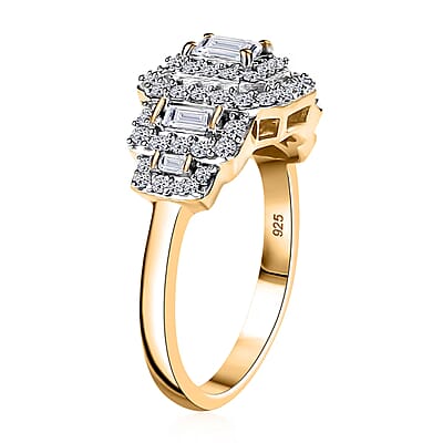 Luxuriant Lab Grown Diamond E-F VS 1.00 ctw Celestial Lineage Ring in 18K Vermeil Yellow Gold Over Sterling Silver (Size 10.0)