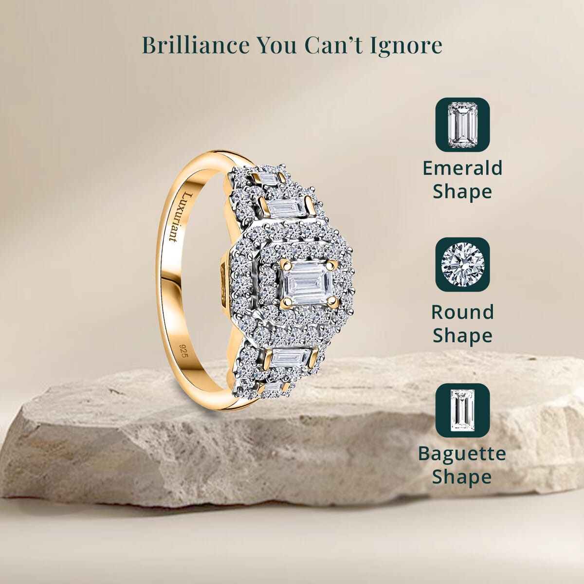 Luxuriant Lab Grown Diamond E-F VS 1.00 ctw Ring in 18K Vermeil Yellow Gold Over Sterling Silver (Size 9.0) image number 5