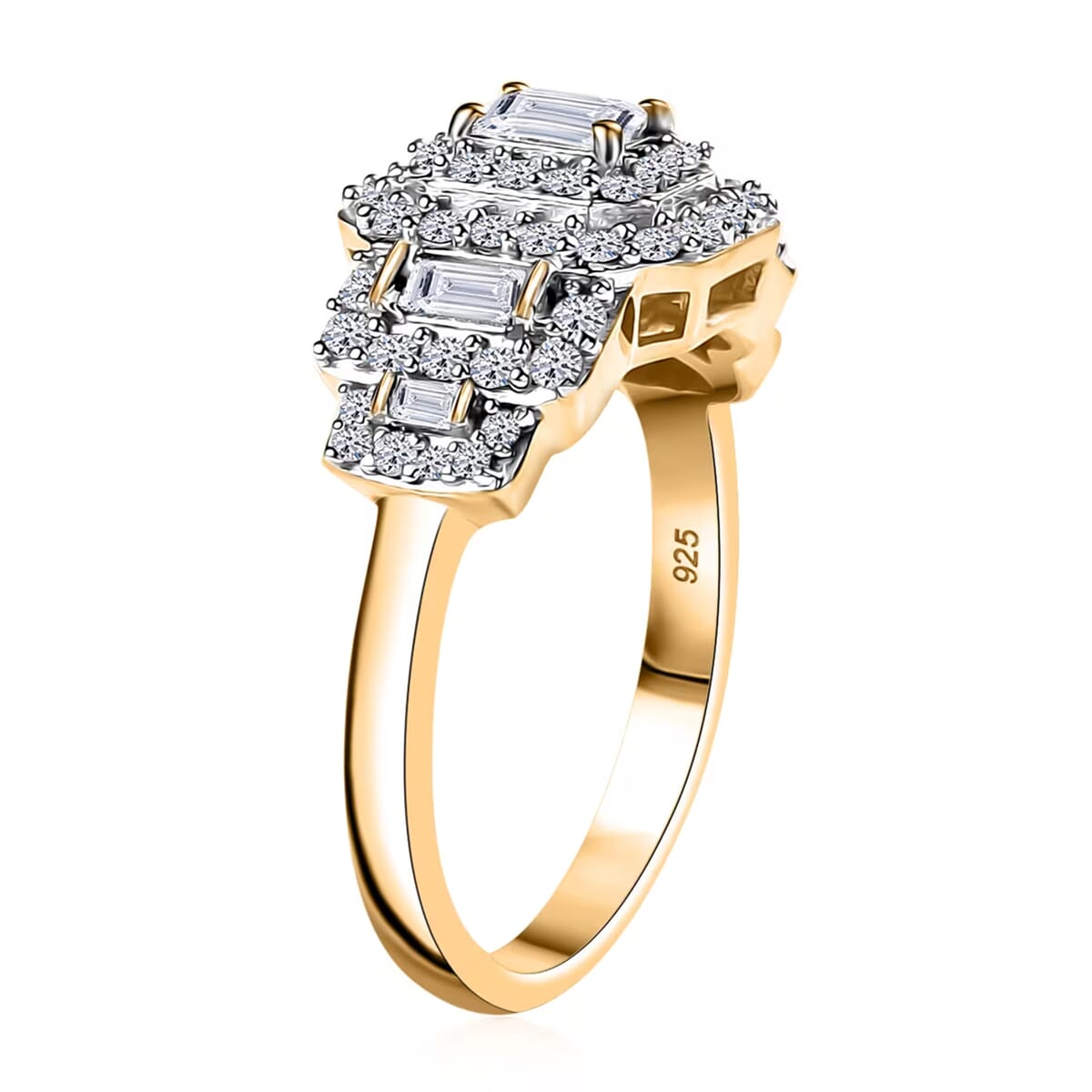 Luxuriant Lab Grown Diamond E-F VS 1.00 ctw Ring in 18K Vermeil Yellow Gold Over Sterling Silver (Size 9.0) image number 8