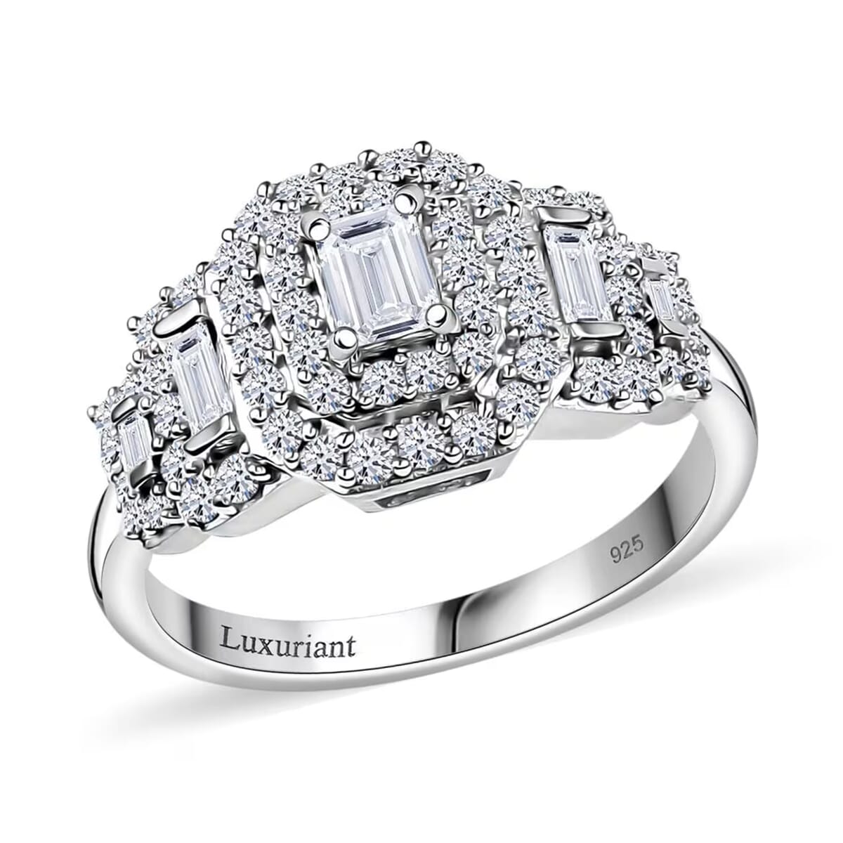 Luxuriant Lab Grown Diamond E-F VS 1.00 ctw Celestial Lineage Ring in Rhodium Over Sterling Silver (Size 10.0) image number 0