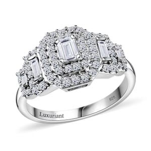 Luxuriant Lab Grown Diamond E-F VS 1.00 ctw Celestial Lineage Ring in Rhodium Over Sterling Silver (Size 10.0)