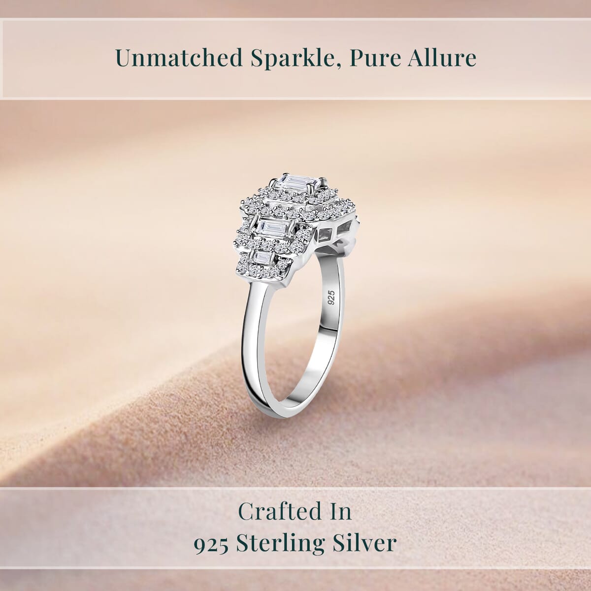 Luxuriant Lab Grown Diamond E-F VS 1.00 ctw Celestial Lineage Ring in Rhodium Over Sterling Silver (Size 10.0) image number 2