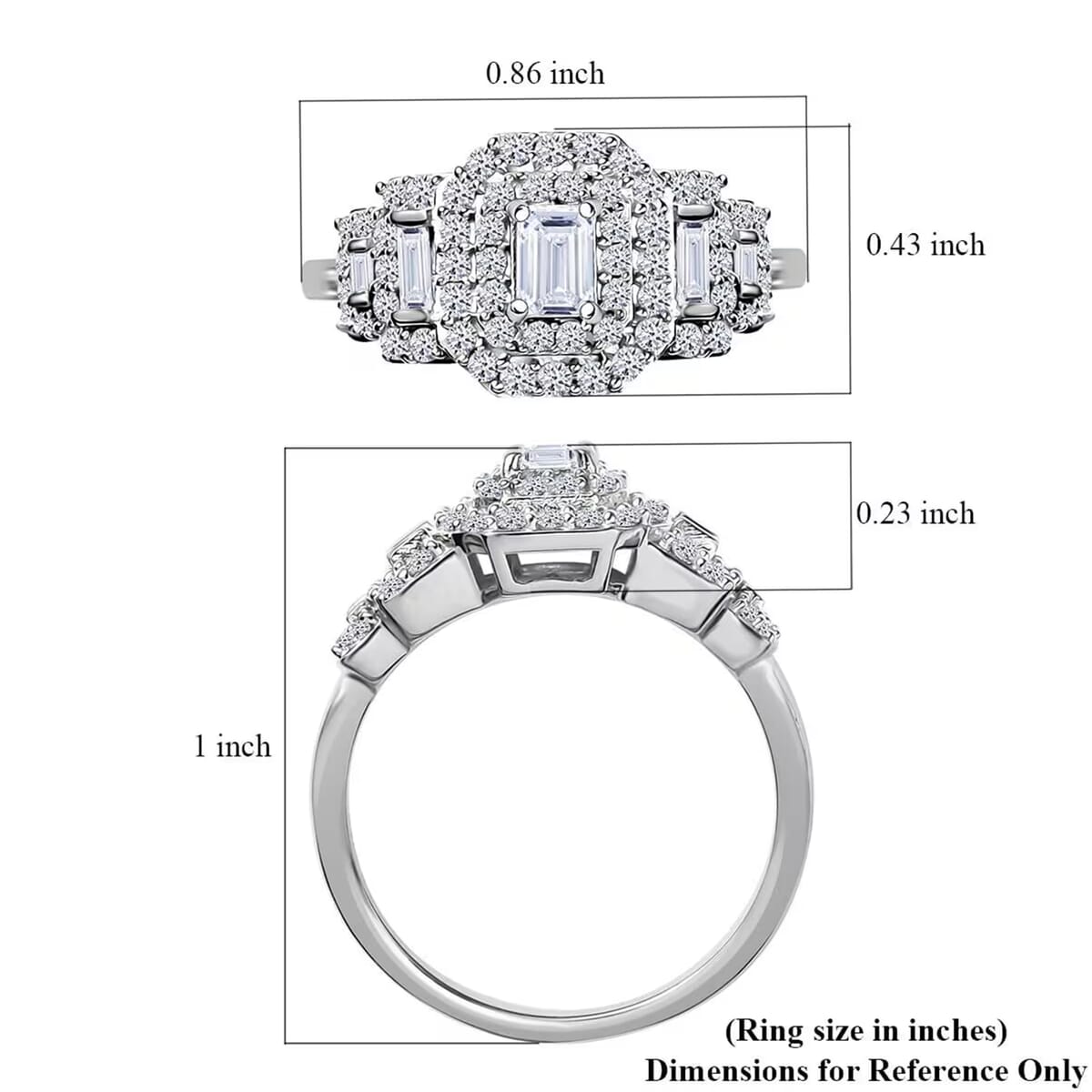 Luxuriant Lab Grown Diamond E-F VS 1.00 ctw Celestial Lineage Ring in Rhodium Over Sterling Silver (Size 10.0) image number 7