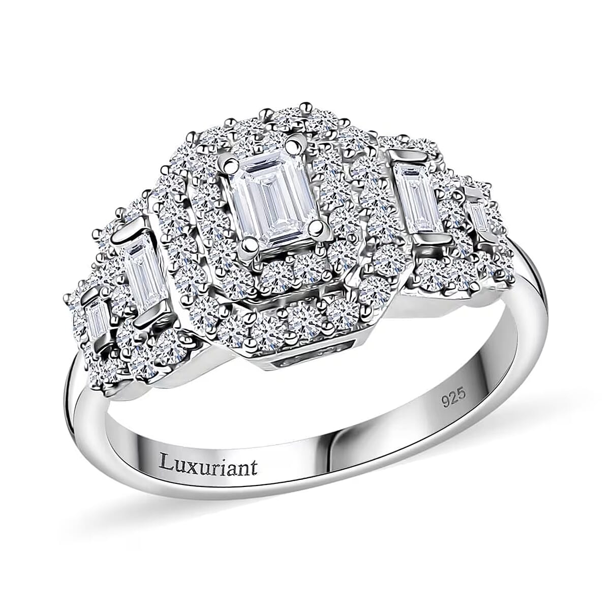 Luxuriant Lab Grown Diamond E-F VS 1.00 ctw Celestial Lineage Ring in Rhodium Over Sterling Silver (Size 9.0) image number 0