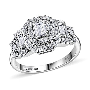 Luxuriant Lab Grown Diamond E-F VS 1.00 ctw Celestial Lineage Ring in Rhodium Over Sterling Silver (Size 9.0)