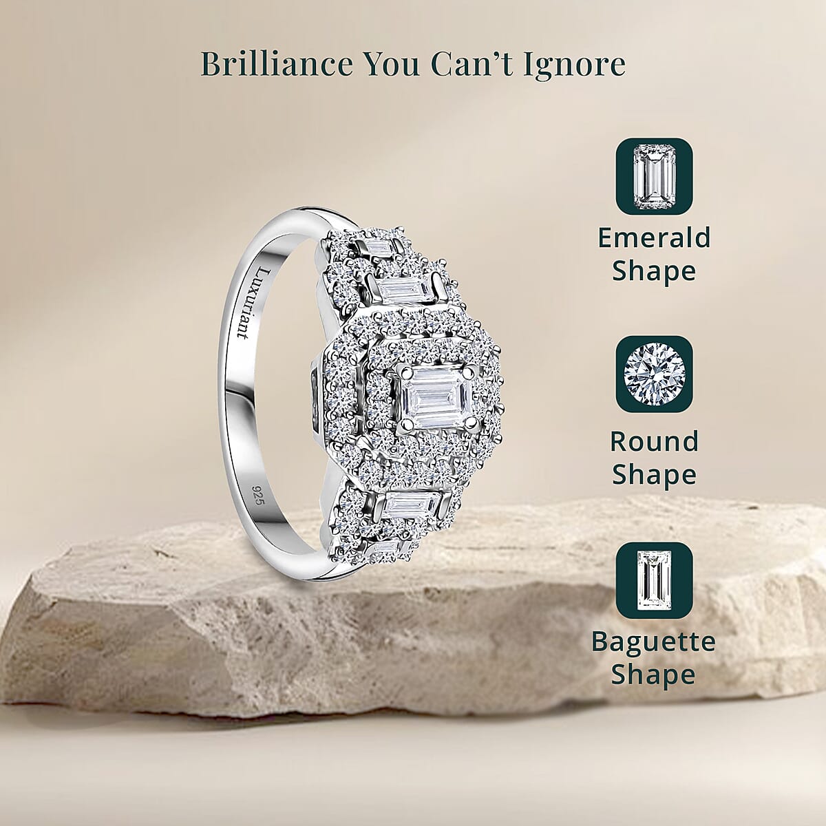 Luxuriant Lab Grown Diamond E-F VS 1.00 ctw Celestial Lineage Ring in Rhodium Over Sterling Silver (Size 9.0) image number 5