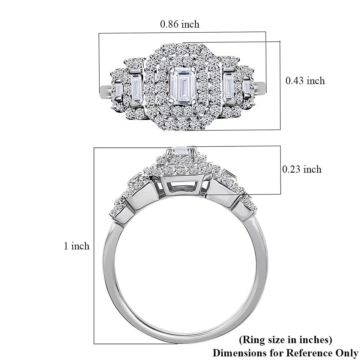 Luxuriant Lab Grown Diamond E-F VS 1.00 ctw Celestial Lineage Ring in Rhodium Over Sterling Silver (Size 9.0) image number 7