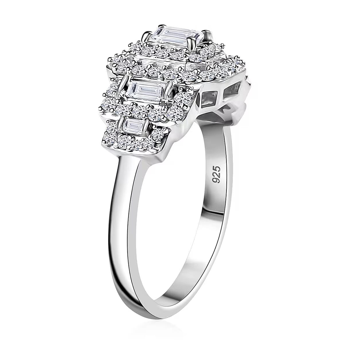 Luxuriant Lab Grown Diamond E-F VS 1.00 ctw Celestial Lineage Ring in Rhodium Over Sterling Silver (Size 9.0) image number 8