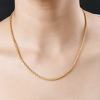 22K Yellow Gold 2.2mm Rope Chain Necklace 20 Inches 4.6 Grams