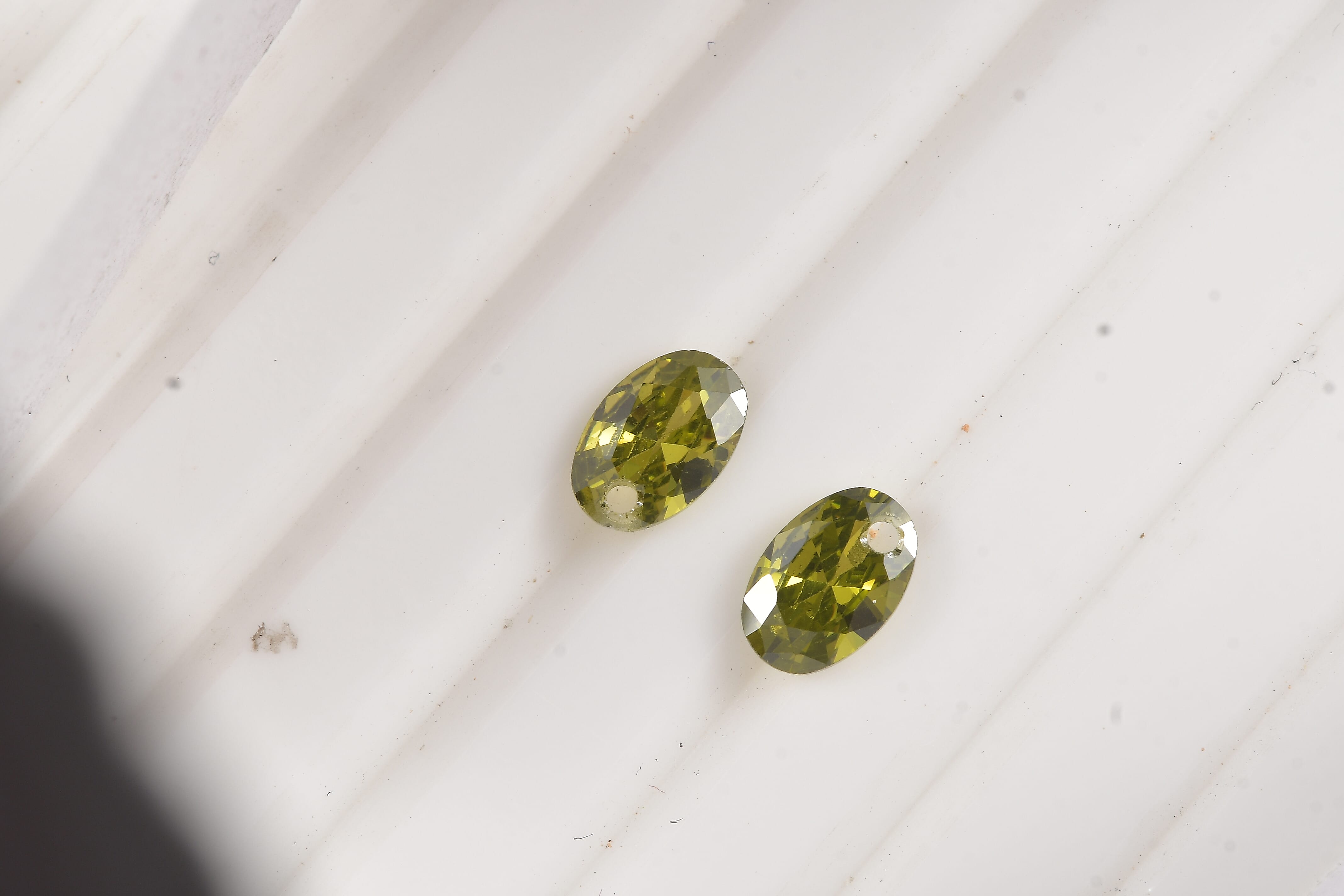Simulated Peridot Diamond (Ovl 6x4mm) 1.18 ctw Loose Gemstone