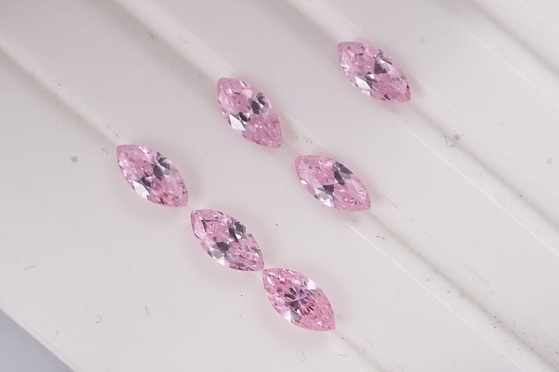 Simulated Pink Diamond (Mrq 5x2.5mm) 1.37 ctw Loose Gemstone