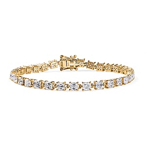 Moissanite (Oct 4x4mm) Bracelet in 18K Vermeil YG Over Sterling Silver (7.50 In) 10.50 ctw