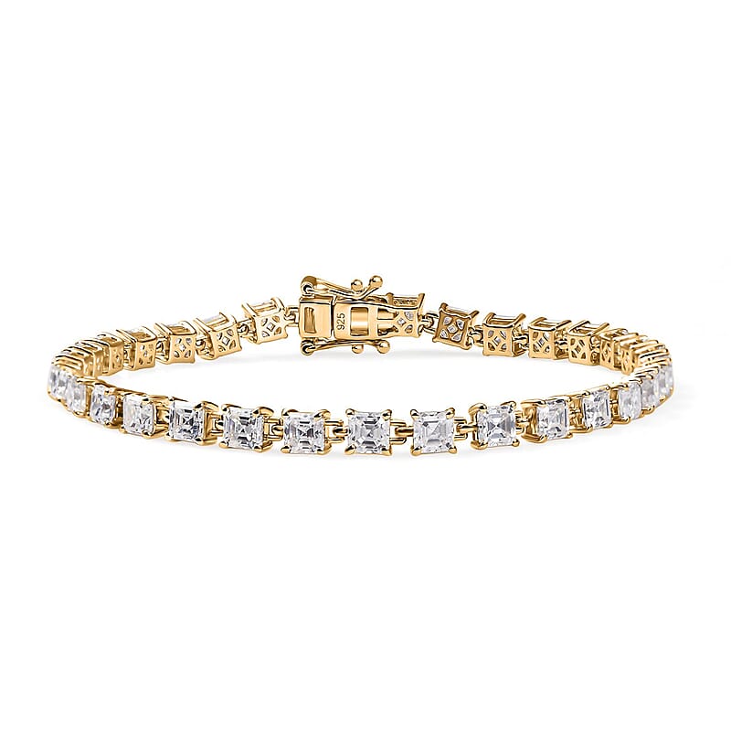 Moissanite 10.50 ctw Bracelet in 18K Vermeil Yellow Gold Over Sterling Silver (7.50 In)