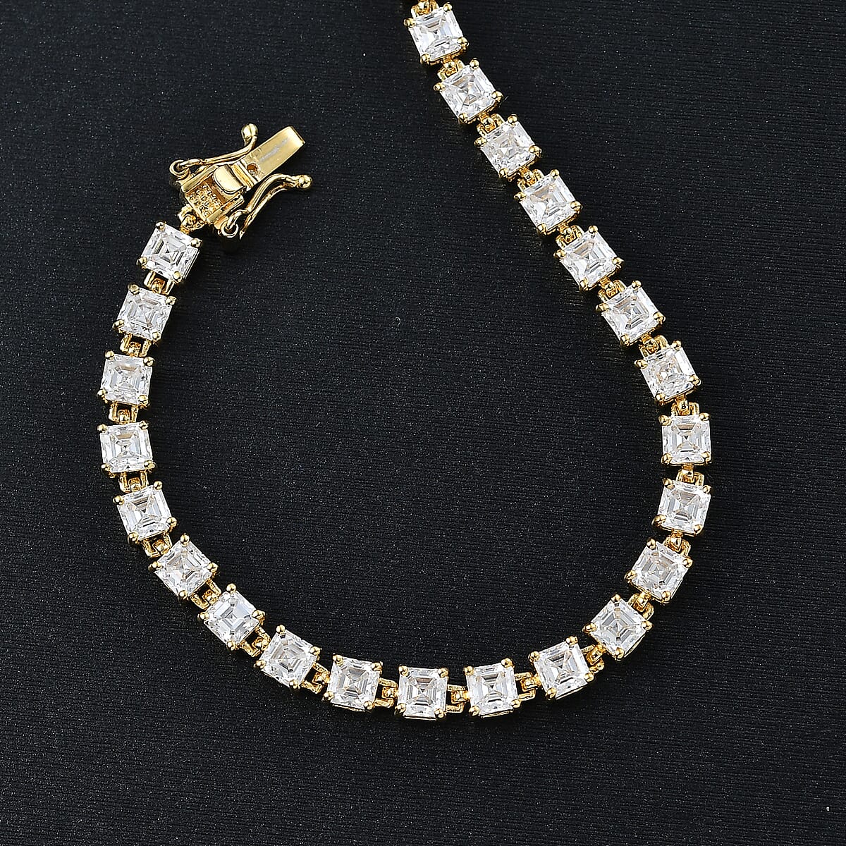 Moissanite 10.50 ctw Bracelet in 18K Vermeil Yellow Gold Over Sterling Silver (7.50 In) image number 1