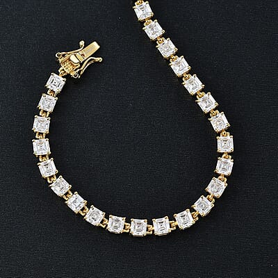 Moissanite 10.50 ctw Bracelet in 18K Vermeil Yellow Gold Over Sterling Silver (7.50 In)