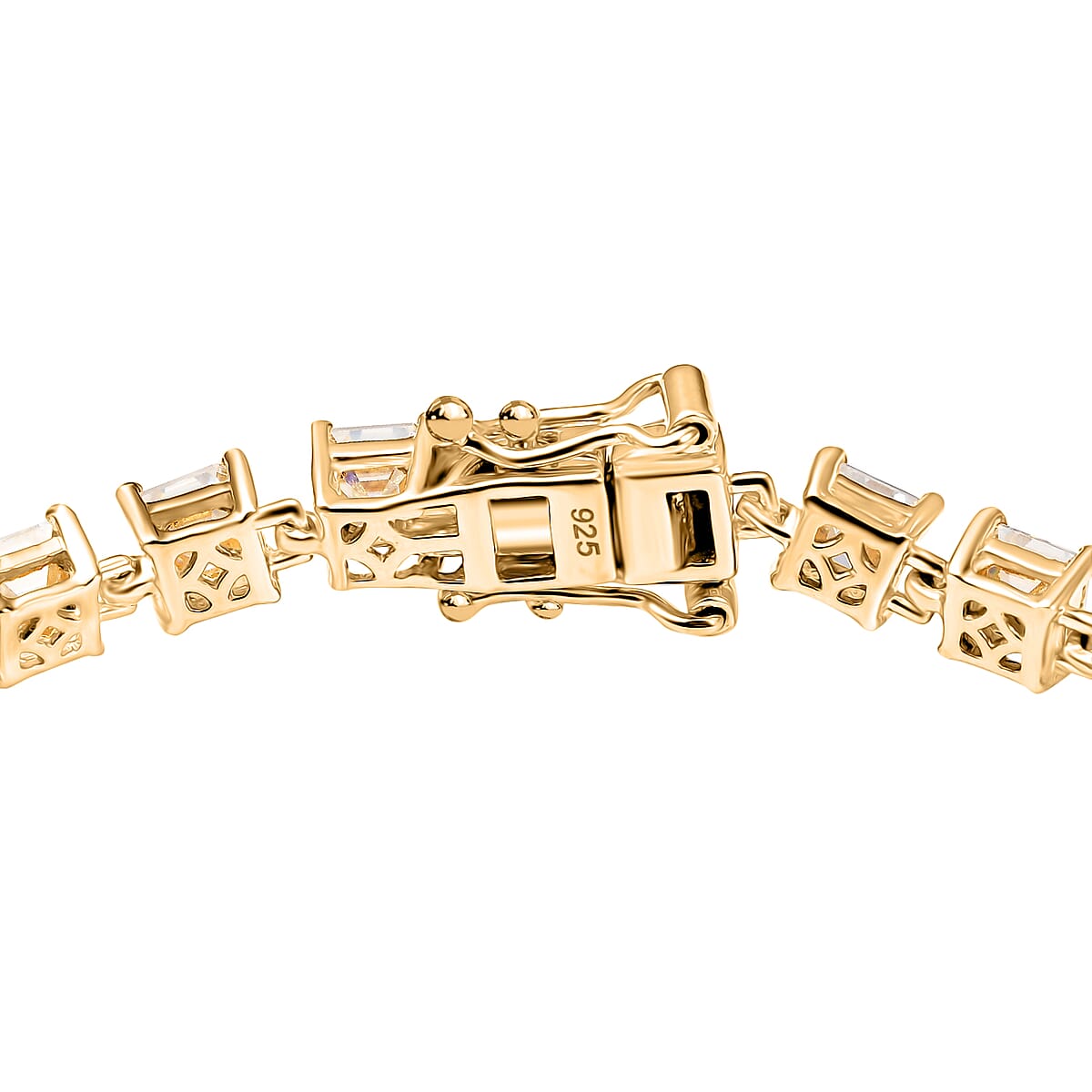 Moissanite 10.50 ctw Bracelet in 18K Vermeil Yellow Gold Over Sterling Silver (7.50 In) image number 3