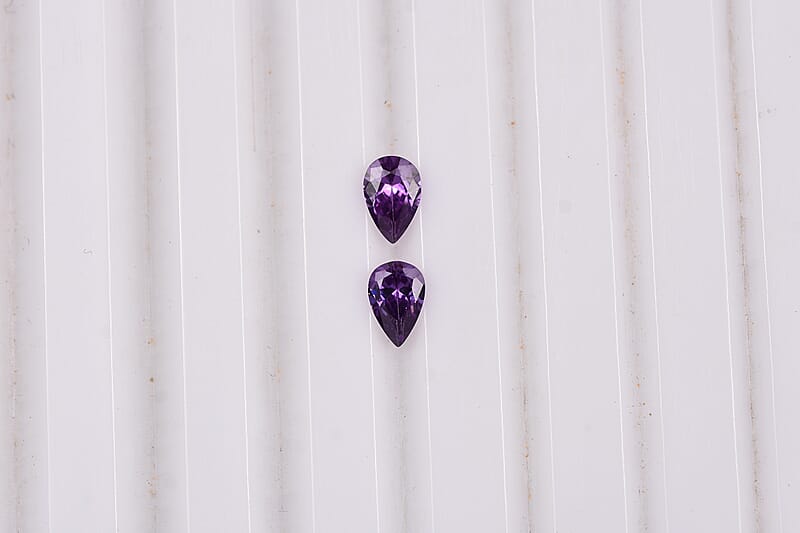Simulated Purple Diamond (Pear 6x4 mm) 1.15 ctw Loose Gemstone