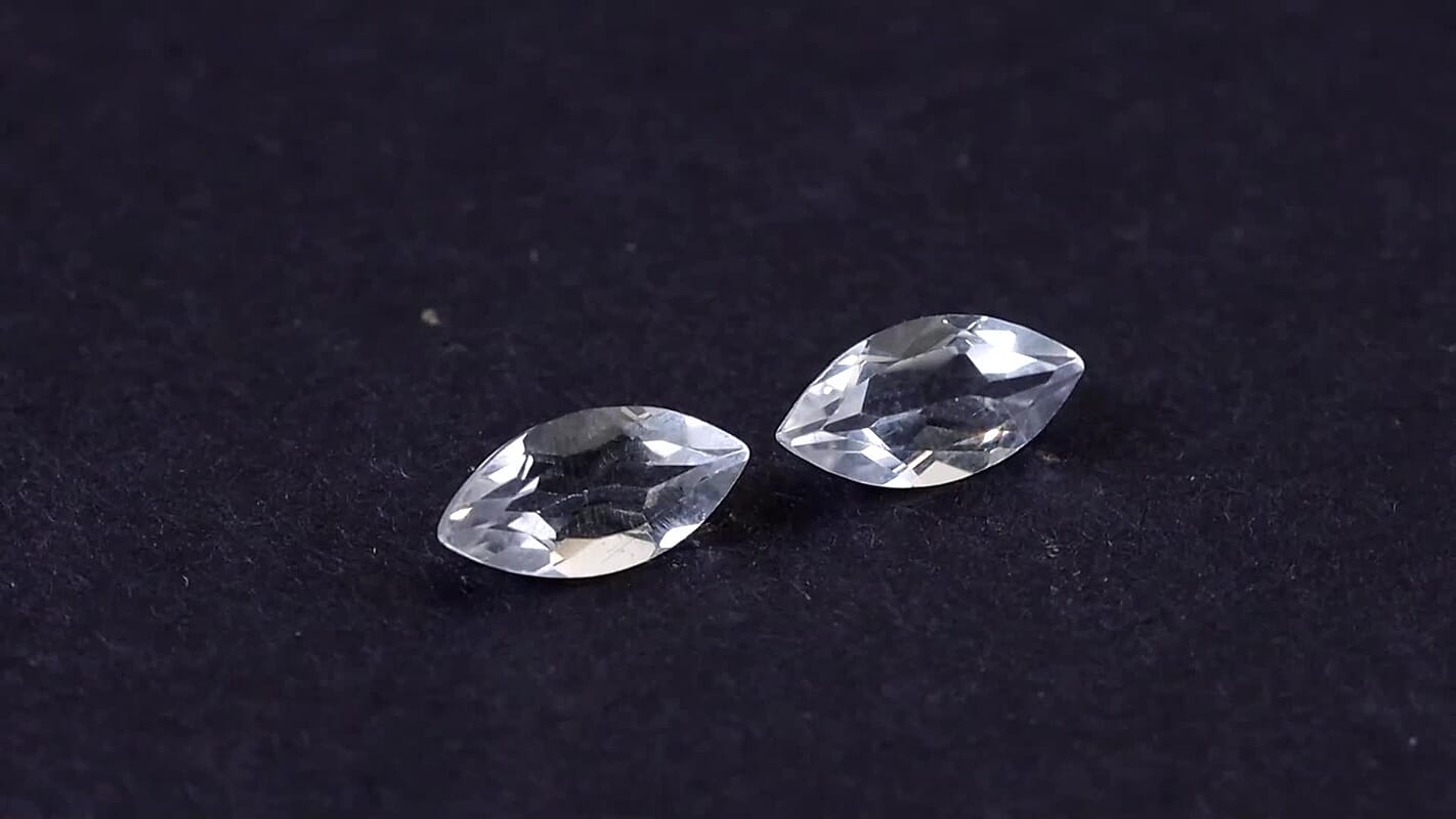 AA White Topaz Set of 2 (Mrq 8x4mm) 1.17 ctw Loose Gemstone