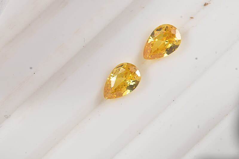Simulated Yellow Diamond (Pear 6x4mm) 1.21 ctw Loose Gemstone