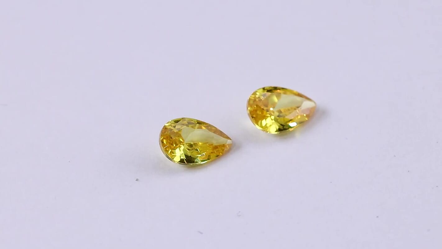 Simulated Yellow Diamond (Pear 6x4mm) 1.21 ctw Loose Gemstone
