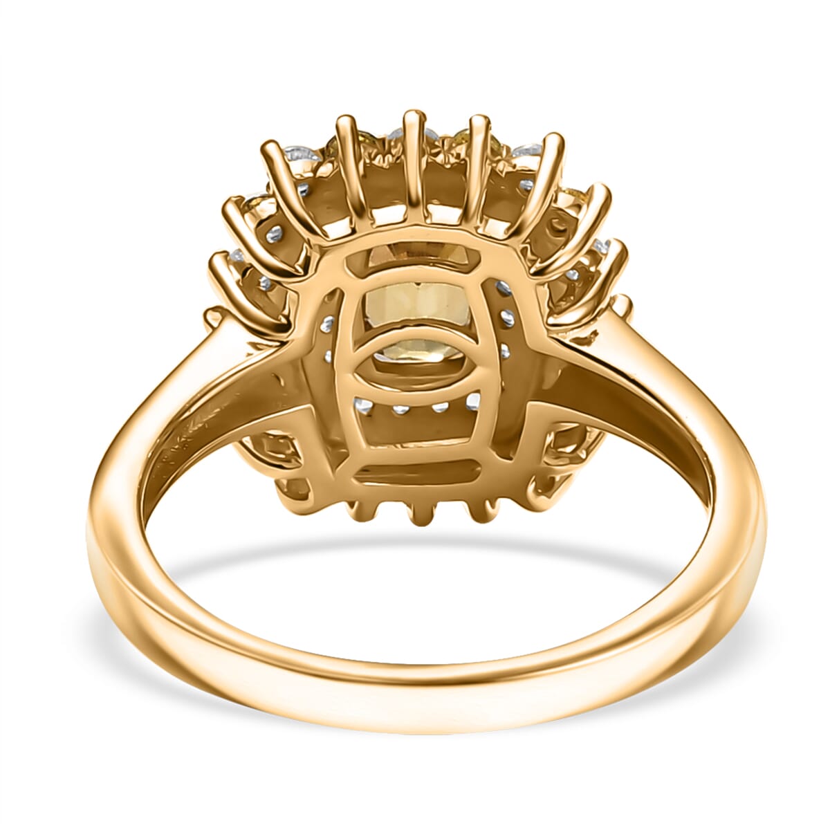 D'Joy Premium Tanzania Yellow Zircon and Multi Gemstone 2.15 ctw Sunburst Serenity Ring in 18K Vermeil Yellow Gold Over Sterling Silver (Size 10.0) image number 4