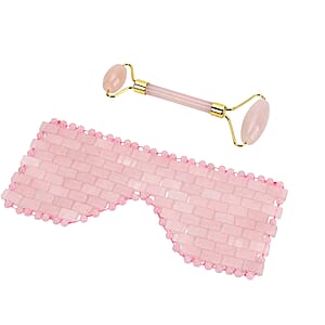 Rose Quartz Eye Mask with Face Roller