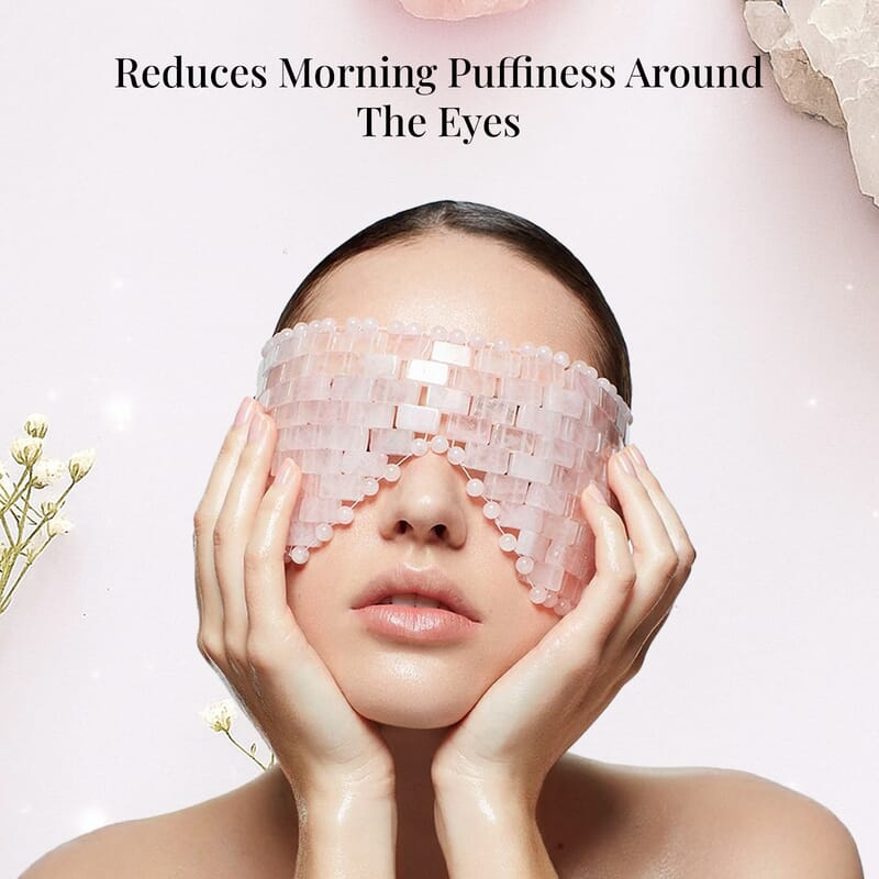 Rose Quartz Eye Mask with Face Roller