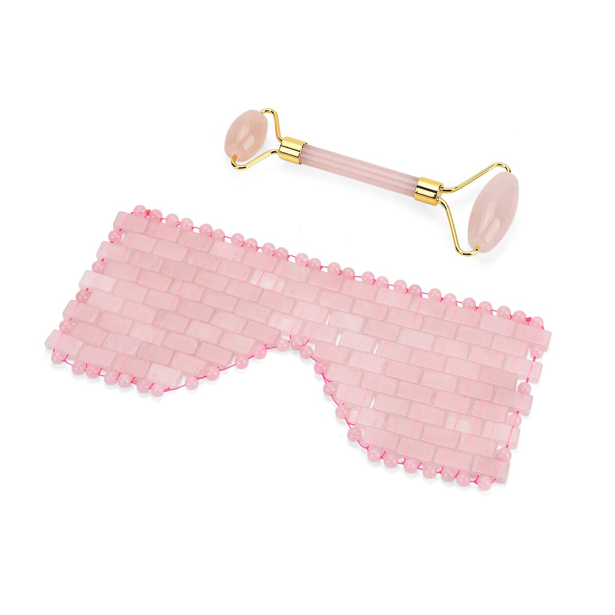 Rose Quartz Eye Mask with Face Roller image number 2