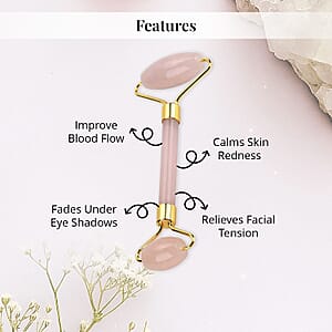 Rose Quartz Eye Mask with Face Roller