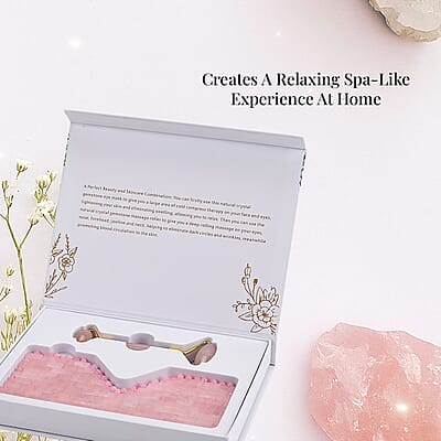 Rose Quartz Eye Mask with Face Roller