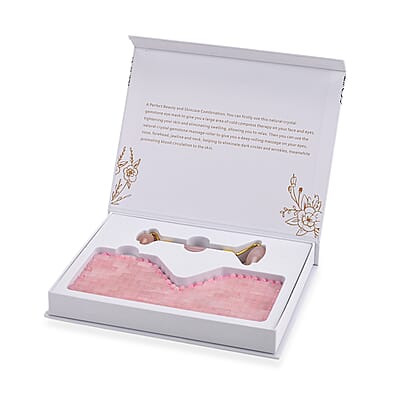 Rose Quartz Eye Mask with Face Roller